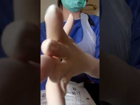 ASMR - putting on SURGICAL STERILE GLOVES #medicalexam #nursegloves