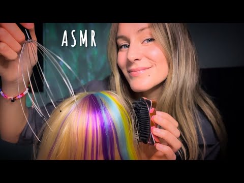 ASMR - Cepillado y Masaje de cabeza 💆‍♀️ SONIDOS COSQUILLOSOS -