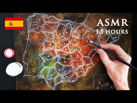 ASMR Drawing Map of Spain | Dip Pen | 1.5 Hours