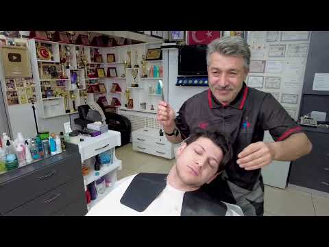 WONDERFUL RELAXING ASMR ANATOMICAL HAIR CUTTING , HEAD MASSAGE WITH MUNUR ONKAN