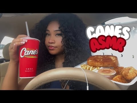 ASMR RAISING CANES FRIED CHICKEN MUKBANG🍗🍟 (CRUNCHY EATING SOUNDS)