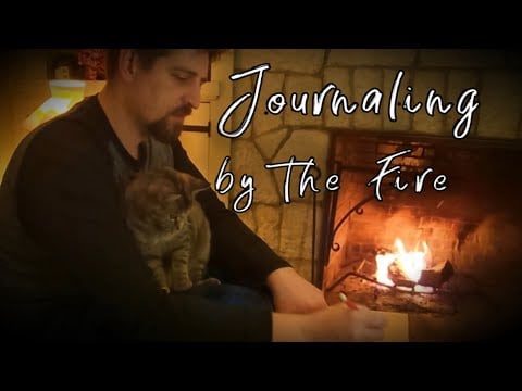 ASMR by the Fire: Journaling 📝 with My Cat 😺