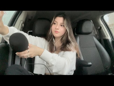 ASMR in the car! in the rain! :)