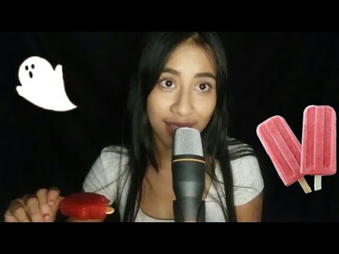 ASMR En Español- Tenia una amiga imaginaria👻[ Comiendo paleta de hielo🍦]