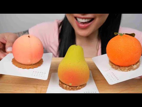 MOUSSE CAKE FRUIT ADDITION (ASMR EATING SOUNDS) NO TALKING | SAS-ASMR