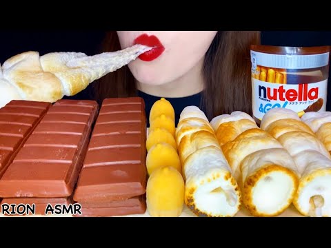 【ASMR】【咀嚼音 】ROASTED MARSHMALLOW 焼マシュマロ　板チョコアイス CHOCOLATE BAR MUKBANG 먹방 食べる音 EATINGSOUNDS NOTALKING