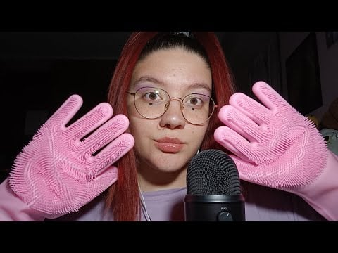 TINGLY SILICONE GLOVES ( SCRATCHING + HAND MOVEMENTS) 🧤😴💜 | ASMR ITA