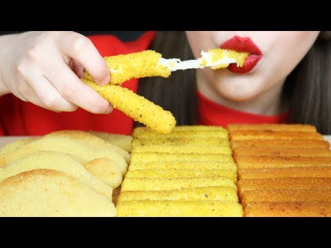 ASMR MOZZARELLA STICKS, FRIED CHEESE DINOSAURS & Fried Fish (Eating Sounds) No Talking