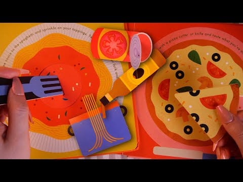 🍝 종이책 스파게티, 피자 요리｜수면 트리거 : 트레이싱, 탭핑｜ASMR