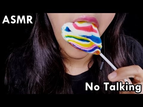 ASMR LAMIENDO PALETA SIN HABLAR 🍭| ASMR sonidos de Saliva 💦