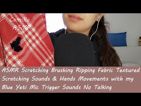 ASMR Scratching Brushing Ripping Fabric Textured Scratching Sounds & Hands Movements  Mic No Talking