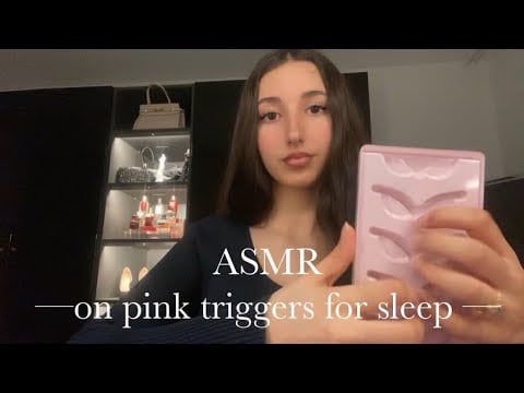 Asmr tapping on pink triggers for sleep 💤🎀