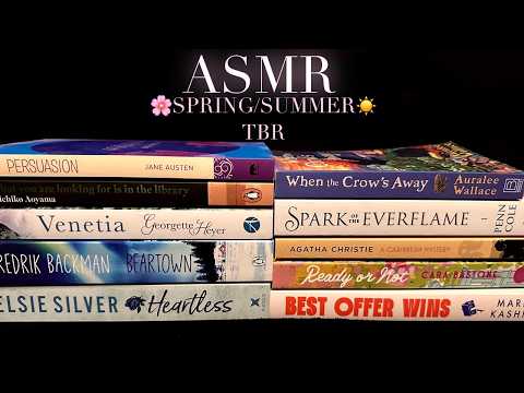 ASMR Whispered Spring/Summer TBR 🌸Tingly & Relaxing Book and Paper Sounds (romance, thriller & more)