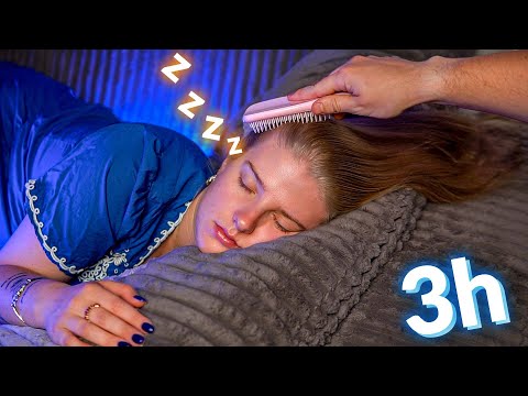 Sleep Recovery ASMR 🦋 3 Hours of Hair Play & Brushing Sounds (No Talking)