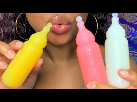 ASMR | Frozen Milk Juice Bottles | Soft Sounds 🍼