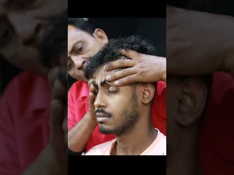 ASMR Massage | Crazy Barber Massage with Cracks and Tapping #shorts #bigeyebarber #neckcrack
