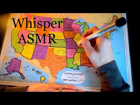 Quietly, Slowly Tracing a U.S. Map and Whispering about State Name Origins - ASMR for Sleep