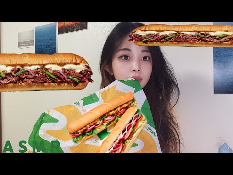 ASMR Subway Mukbang in Korea 다이어트 1일차 시작과 함께 수다 서브웨이 먹방