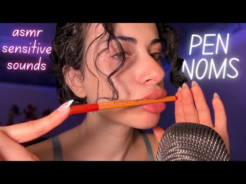 ASMR Mouth Sounds | Pen Noms & Nibbling