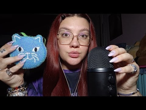 CLOSE-UP MOUTH SOUNDS & SPONGES (No Talking) 😴💜 | ASMR ITA