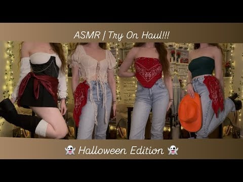 ASMR | Halloween Costume Try on Haul 👻 (fabric scratching!!!)