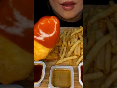 Chicken Nuggets drenched in sauce! #asmr #food #yt #mcdonalds
