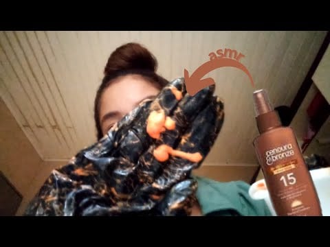 ASMR Fazendo bronzeamento no seu corpo👙 1° Esfoliação corporal, 2° Protetor Solar, 3° O Bronzeador