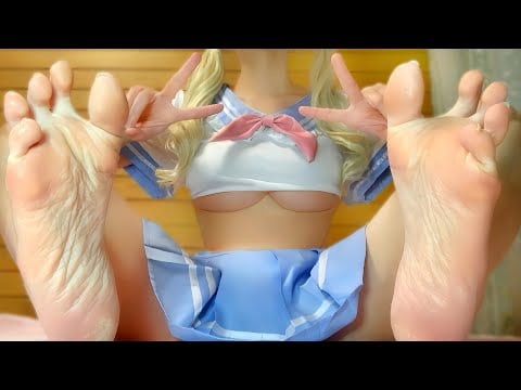 ASMR足耳かき,足裏と足指でぐりぐりオイルマッサージ💗タッピング,スクラッチ,睡眠導入😴foot/sole/toes/oil massage/tapping/scratchi/for sleep