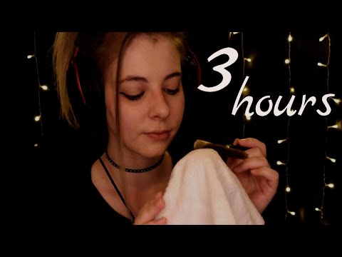 ASMR | 3 hours - Storm Ambience towel sounds for Sleep - rain, thunder, wind, no talking