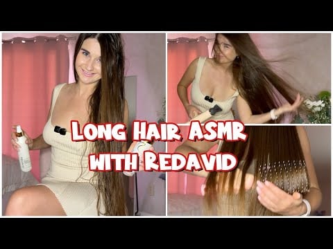 ASMR Long Hair Care Routine with Redavid | Leave-In, Heat Protection & Orchid Oil Magic