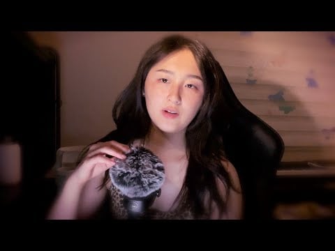 ASMR 🐆 bubbly layered inaudible whisper, studying my flashcards after work :-)