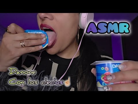 ASMR SUPER RELAJANTE| YOGUR7 DaNONE con los deditos #asmr #asmrsounds #asmreating #asmrvideo 