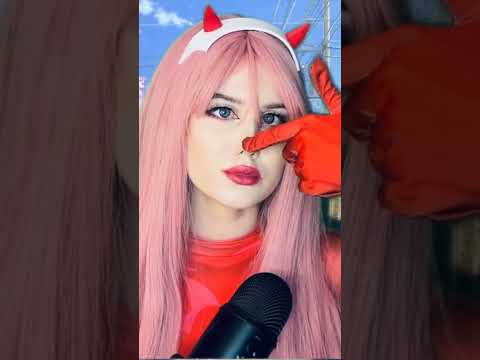 🌙 ASMR anime cosplay Zero Two 💗 relaxing video (full on my channel)