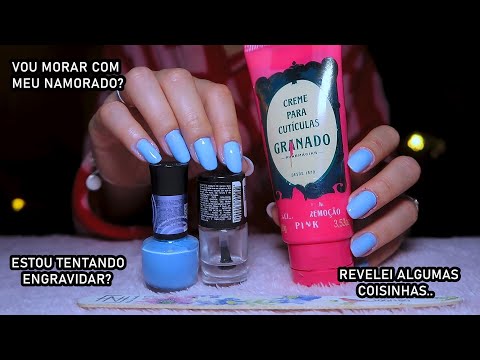 ASMR 🌨️ fazendo as unhas e respondendo perguntas curiosas!