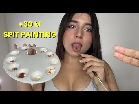 Asmr SPIT PAINTING Especial Happy Birthday ♡ MUY MOJADOS