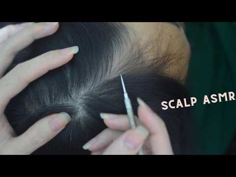 ASMR Hair Parting and Scratching, Real Person Hair Combing For Reduce Stress