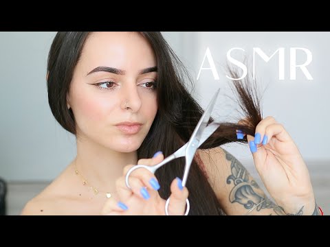 ASMR Sleep-Inducing Haircut ️Hair Brushing & Trimming My Split Ends ...