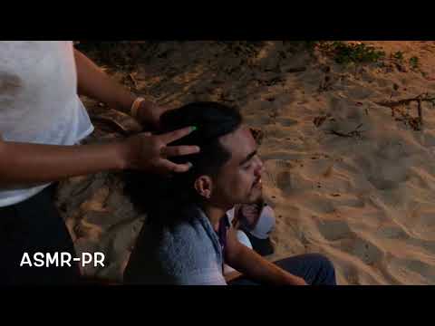 Relaxing Head Massage on the Beach | Ocean Sounds ASMR
