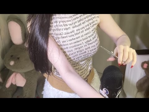 Cute Girl Gently Touching Microphone | Relaxing ASMR Sounds for Sleep