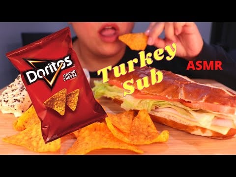 ASMR TURKEY SUB + DORITOS CHIPS (EATING SOUNDS) MUKBANG 먹방 | NO TALKING | Mandy Foods ASMR