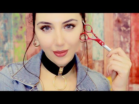 ASMR BINAURAL HAIRCUT ~ Hair Brushing & Whispering