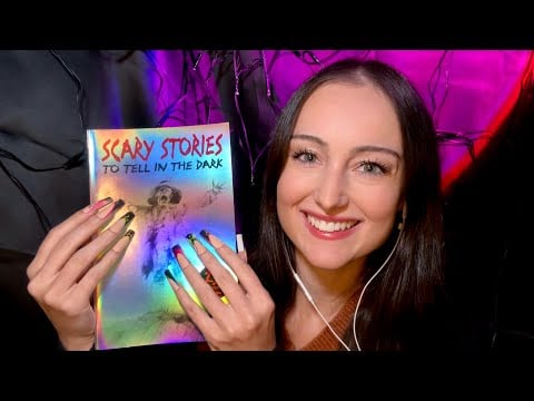Reading Scary Stories to Tell in the Dark 👻 Storytime ASMR with Whispering & Thunderstorm Ambiance