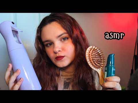 Late Night Hair Pampering Before Bed | ASMR (Hair Brushing, Hand Sounds, Water Sounds, Real Hair)