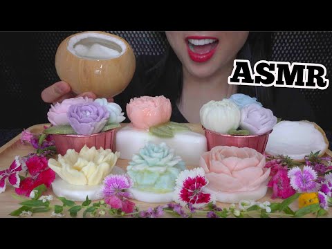 ASMR THAI COCONUT JELLO (SOFT RELAXING EATING SOUNDS) LIGHT WHISPERS | SAS-ASMR