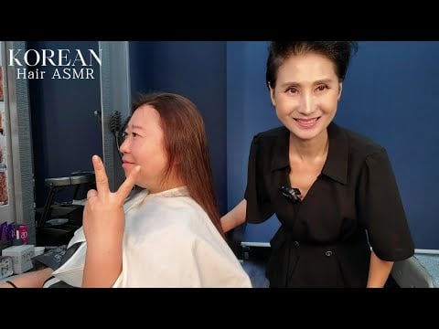 미용실 ASMR (#새치염색)밝은 황갈색으로 깔끔하게~ Dyeing gray hair) Make it neat with a bright yellowish brown