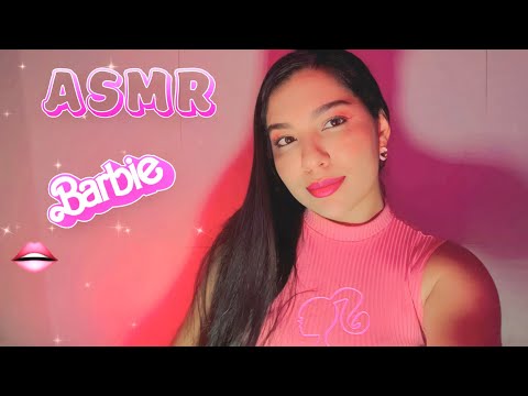 ASMR | AMIGA TE ARRUMANDO PARA O FILME DA BARBIE🩷🎀💝 + sons de boca👄