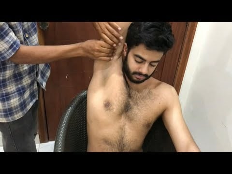 ASMR Hairy Chest & Upperbody Massage 💈| Satisfaction Massage |