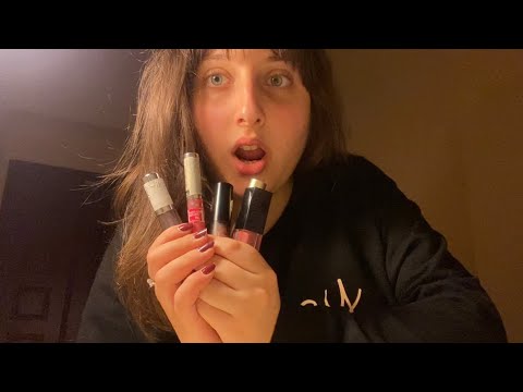 Asmr lipgloss application (mouth sounds)