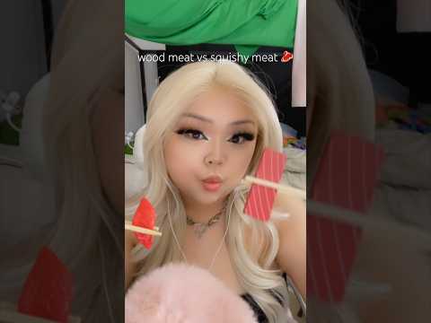 🥩 WOOD MEAT BS SQUISHY MEAT 🥩 #asmr #mukbang