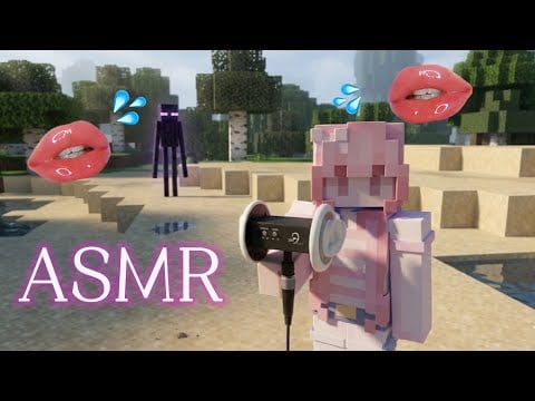 Minecraft ASMR (3dio) ear to ear kisses lotion tongue swirls but you slowly turn schizophrenic ⊙⁠﹏⁠⊙